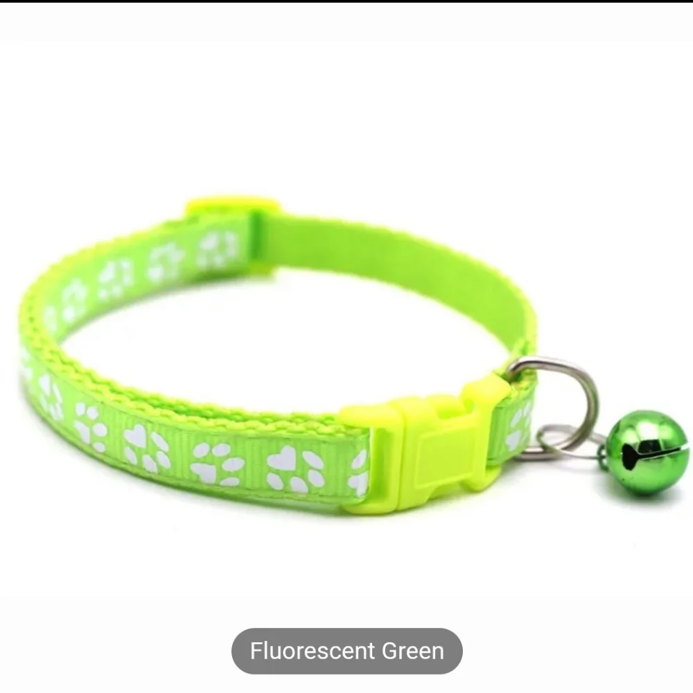 5/$20 or 3/$15 🐱🐾🐶 Cat/Dog Adjustable Paw Print Collar w Matching Bell NWT